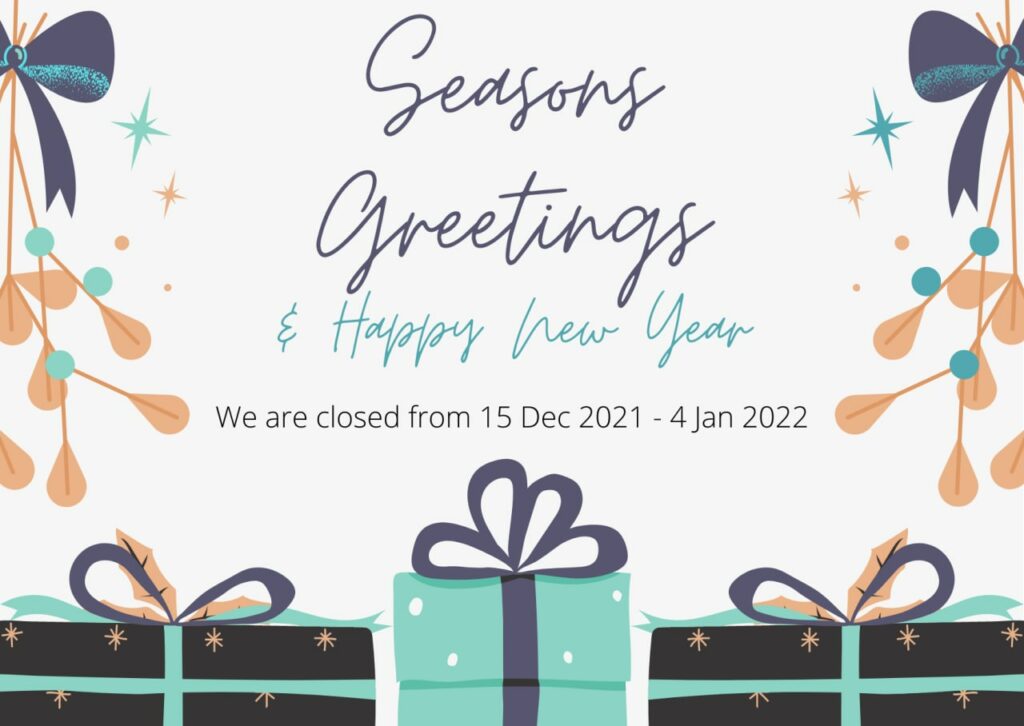 Season's Greeting!!!
We wish you a blessed festive season, and a New Year filled with abundance.